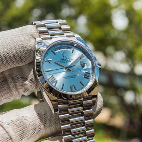 rolex day date 40 ice blue dial|day date 40 platinum price.